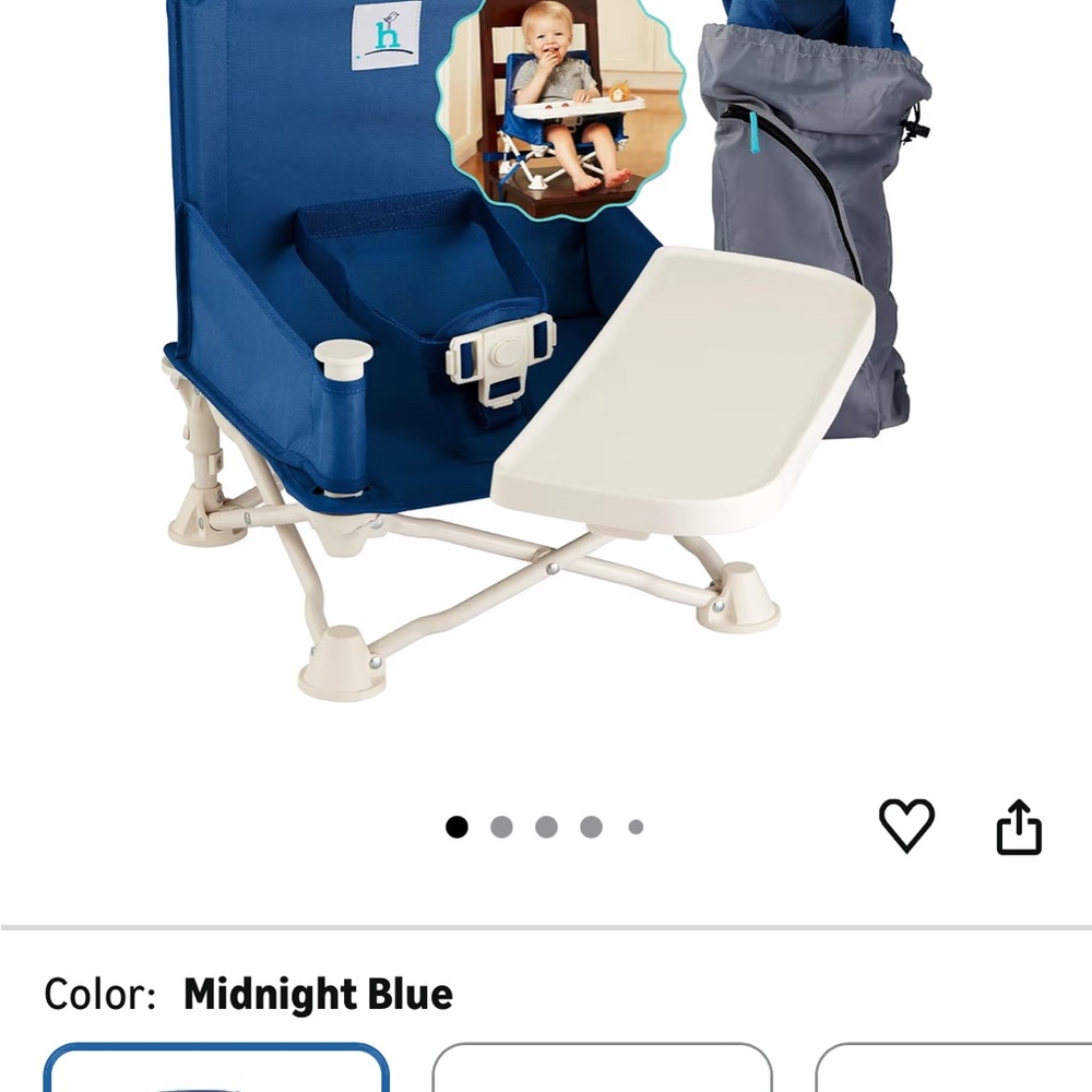 Hiccapop Blue Portable High Chair with Tray - Picture 3 of 4